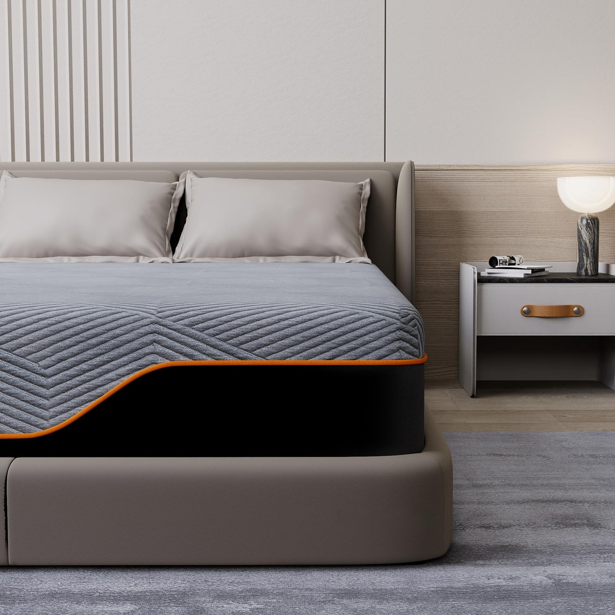 ESHINE Twin XL Mattress 14 Inch, US-Made Cooling Gel Memory Foam, Green Tea Infused for Pressure Relief & Back Pain, CertiPUR-US Certified, Bed in a Box for Space Saving Rooms, Dark Grey ESHINE