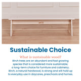 ECR4Kids Kiddo Bench, Kids Furniture, White Wash ECR4Kids