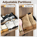 HOMMPA Shoe Storage Cabinet with 3 Flip Drawers, Freestanding Shoe Organizer with Metal Legs for Entryway, Narrow Shoe Rack Cabinet, Rustic Brown, 11.81''D x 31.49''W x 54.17''H HOMMPA