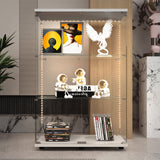 Maxtude 49.17" Tall Tempered Glass Display Cabinet with LED Lights, Curio Cabinet with 3 Shelves with 2 Door, Quick-Install Style Floor Standing Bookshelf File Cabinet for Living Room Office Maxtude