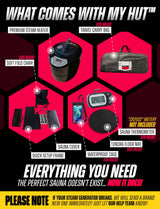 TUNDRA HUT XL Portable Home Sauna for Wellness & Relaxation | Steam-Heated Hexagon Model | 60-Min Rapid Steam Room Generator, Floor Mat, Towel, Chair & More | 2-Min Setup | USA Athlete Founded (THSX1) TUNDRA TRIBE