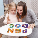 SYNARRY Wooden Alphabet Puzzles for Kids Ages 3-5, ABC Learning for Toddlers Ages 3+, Sight Words Letter Puzzles Montessori Toys Educational STEM for Preschool Boys Girls Kids Gifts SYNARRY