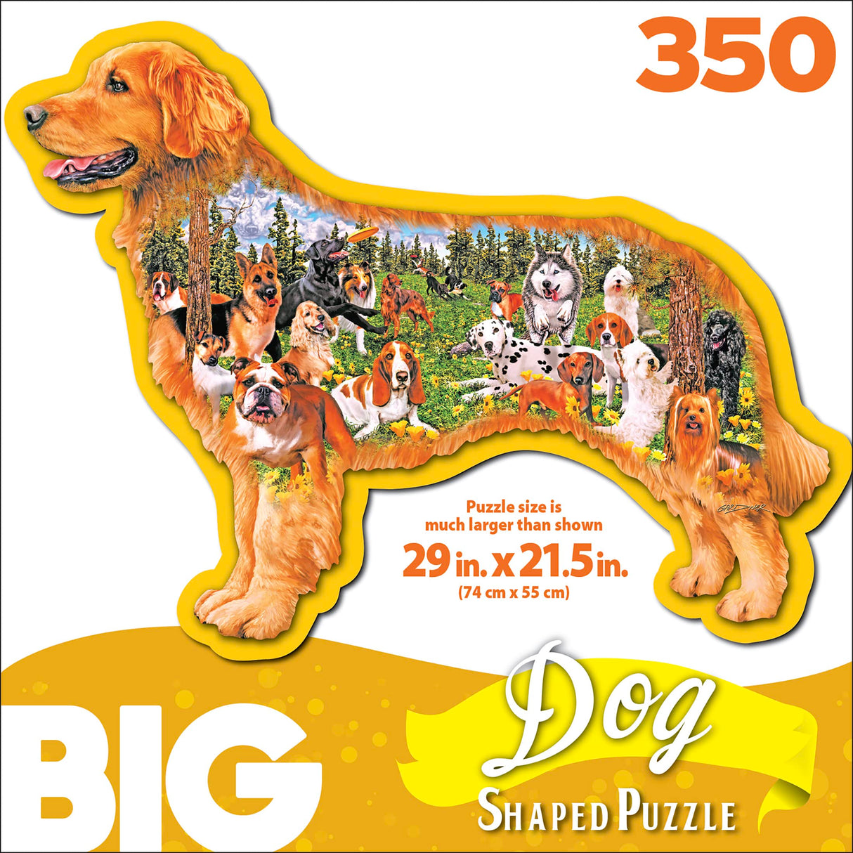 RoseArt - Big Shaped - Dog Park - 350XL Piece Jigsaw Puzzle for Adults RoseArt