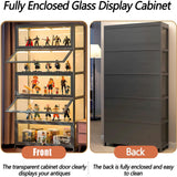 JOIHGA 5 Tier Display Cabinet with Acrylic Glass Doors, 68" Curio Display Cabinet with Adjustable Shelves, Large Capacity Storage Cabinet Collectibles Toy Organizers Rack & Display Shelf for Playroom JOIHGA