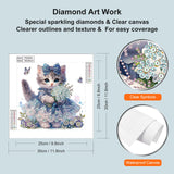 WSLWXSHM 5D Special Shape Diamond Art Kits for Beginners, Diamond Painting Kits for Adults Cat, Crystal Rhinestones Diamond Painting for Home Wall Decoration Gift 12×12inch/30×30cm, Animal WSLWXSHM