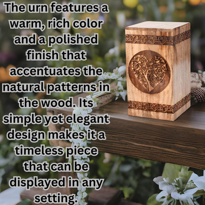 Tamanna Crafts Handcrafted Tree Of Life Mangowood Cremation Urn Box. Human Ashes Box/ Pets Ashes Box Engraved Handmade Wooden Burial Urn Box - WoodArtSupply