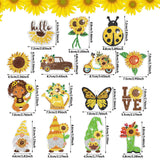 Inbagi 15 Pcs Spring Flowers Diamond Painting Keychains Sunflower Diamond Art Keychains Kits for Adults Gnome Butterfly Hanging Ornaments Rhinestones 5d Key Rings for DIY Crafts Home Party Decor Inbagi