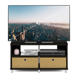 Furinno Andrey Entertainment Center with Bin Drawers, Dark Espresso Furinno