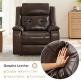 Watson & Whitely Genuine Leather Power Recliner Chair for Adults, Wall Hugger Recliner with Power Headrest, Cup Holders & Charging Ports, Electric Reclining Chairs for Living Room, RV, Dark Brown Watson & Whitely