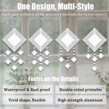 4Pack 8inch Sublimation Wind Spinner Blanks 3D Aluminum Metal Wind Sculpture Kinetic Spinners for Yard and Garden Indoor Art Ornaments Hanging Decoration (Rhombus) WindMage