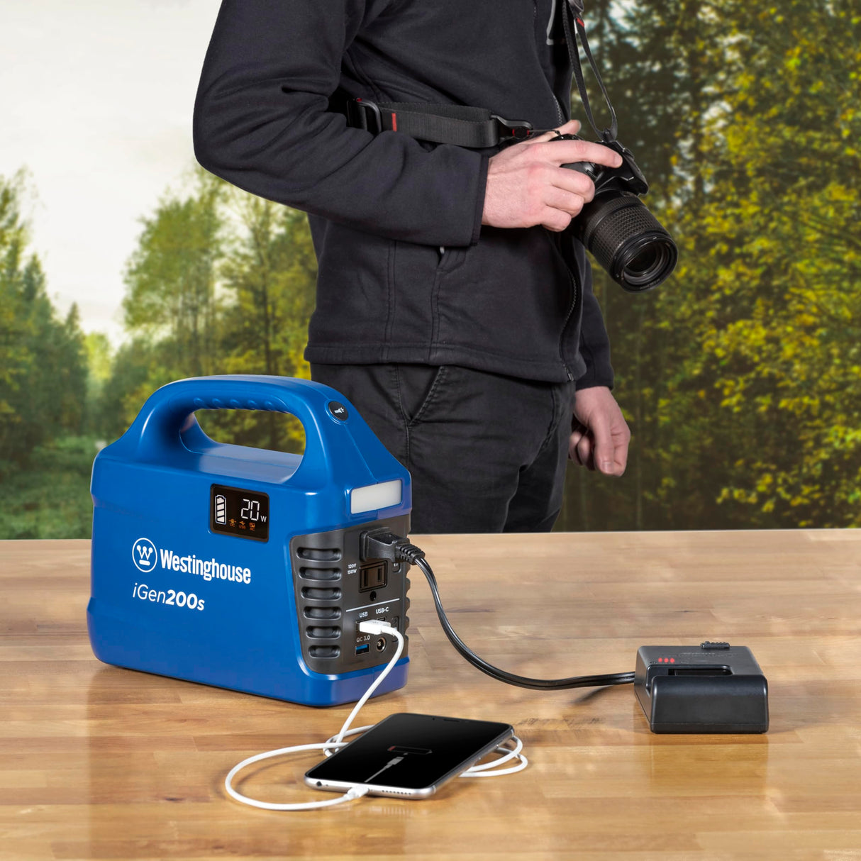 Westinghouse 194Wh 300 Peak Watt Portable Power Station & Solar Generator, Modified Sine Wave AC Outlet, Backup Lithium Battery for Camping, Home, Travel, Indoor/Outdoor Use (Solar Panel Not Included) Westinghouse