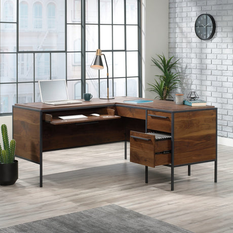 Sauder® Nova Loft 59" W L-Shape Corner Desk, Grand Walnut Sauder