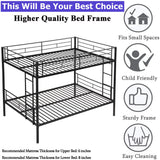 FUSVZ Metal Full Over Full Bunk Bed for Adults, Kids & Teens | Heavy Duty Convertible Bunk Bed with Sturdy Guard Rails & Dual Side Ladders | Space-Saving Durable Metal Frame | Weight Capacity 600LBS FUSVZ