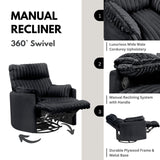 Roundhill Furniture Bocaton Wide Wale Corduroy Upholstery Manual Recliner, Black Roundhill Furniture