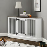 Crosley Furniture Winslow Corner Dog Crate Credenza Kennel for Pets, White Crosley Furniture