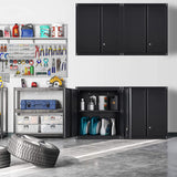 GREATMEET Metal Wall Storage Cabinet with Locking Doors,Wall Mounted Garage Storage Cabinets with 1 Adjustable Shelf and 2 Doors,Steel Cabinet for GREATMEET