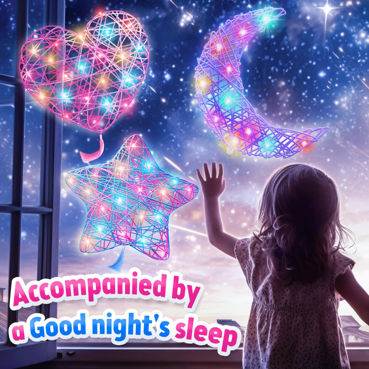 Gifts for Kids, Arts and Crafts for Kids Girls Ages 8-12, 3D String Art Kit for Kid, Light Up String Toys, Birthday Gifts for Girls Ages 8-12 ZOOI