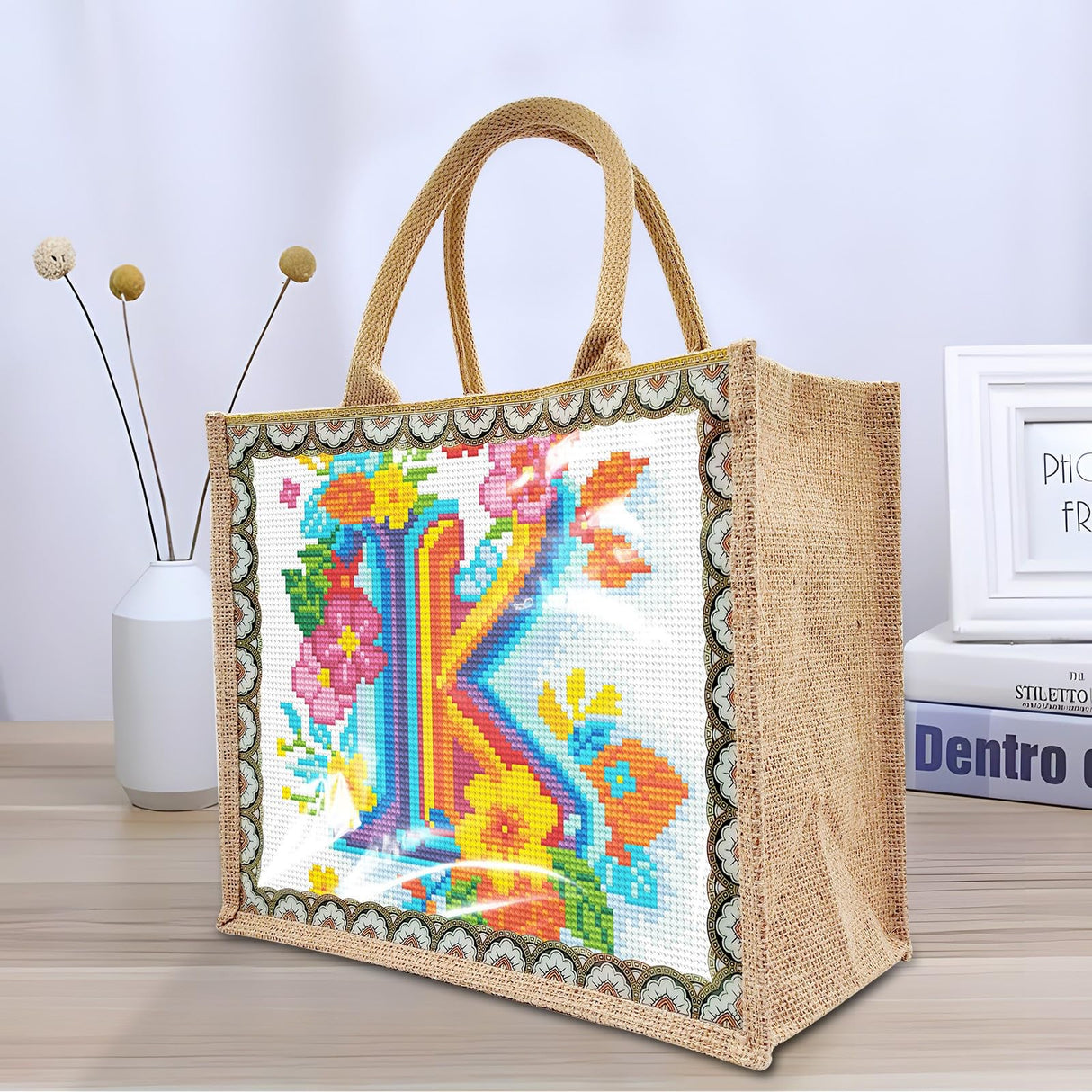 ARTopet DIY Diamond Art Painting Bags Letters Creative Handbag Shopping Tote Bags Canvas Pattern Reusable Grocery Bag-K01 ARTopet