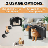 Cat Wall Shelves and Perches - House Fit for Cats Up to 25Lbs, 1 Condo and 3 Large Steps With Scratching Pad, Climbing Shelf for Indoor, Furniture ugiftt