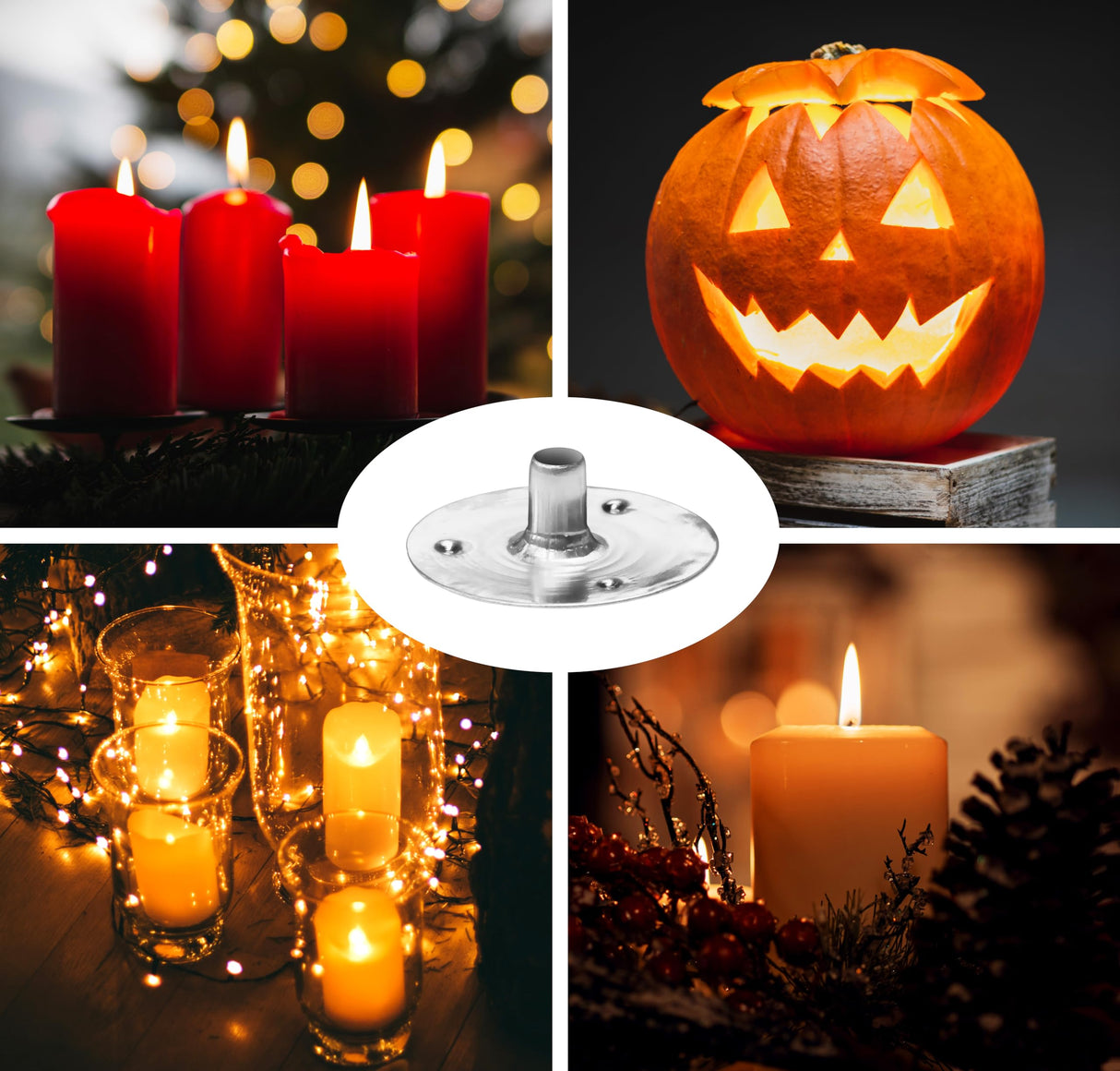 VViViD Candle Wick Base 260 pcs, DIY Candle Making Metal Sustainer Tabs, in A Wax Melting Bag VViViD