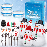 Christmas Craft Snowman Kit, 3 Pack DIY Snowman Craft Kit for Kids, Build a Snowman Indoor Decor, Creative Kids Air Dry Modeling Clay, Xmas Activities Christmas Making Kit for Toys Favors EOBOH
