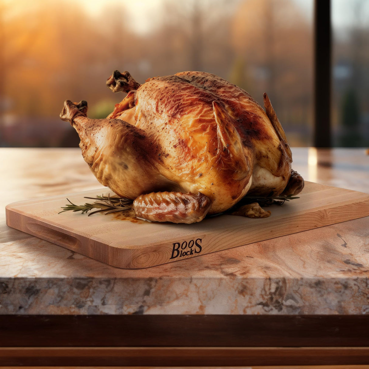 John Boos Boos Block Chop-N-Slice Series Reversible Wood Cutting Board with Integrated Finger Grips, 1.25-Inch Thickness, 18" x 12" x 1 1/4", Maple John Boos