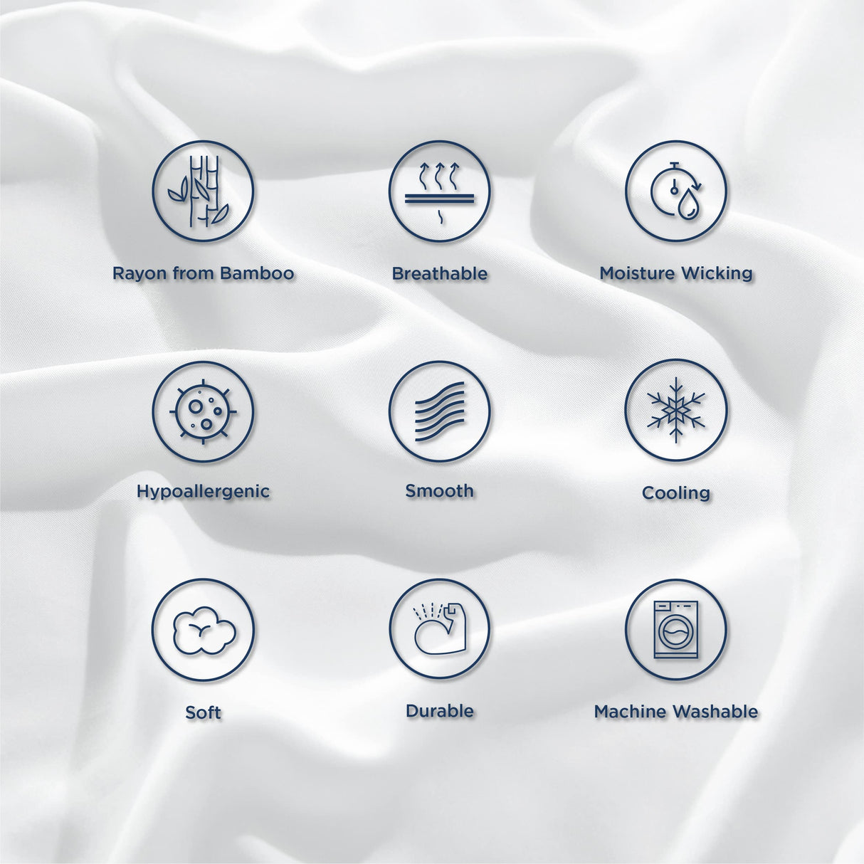 Bedsure Cooling Pillow Cases Queen Size Set of 2, Rayon Derived from Bamboo Cooling Pillowcases for Hot Sleepers, Soft & Silky Cool Pillow Covers with Envelope Closure, White, Gift, 20x30 Inches Bedsure