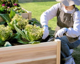 AMERLIFE 12x12x2 FT Wooden Raised Garden Bed, H-Shaped Planter Box with Double-Layer Design, 180 Cu. Ft Capacity for Outdoor Patio & Backyard AMERLIFE