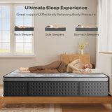 Nedersal Queen Mattress,10 Inch Hybrid Mattress with Gel Memory Foam, Individually Pocket Innerspring Top Mattresses,5 Coils Strong Edge Support, Used for Motion Isolation,100 Night Trial. Nedersal