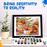 Ledgebay DIY Paint by Numbers Kit for Adults Unframed Canvas: Beginner to Advanced Paint by Numbers Kit - Kits Include Acrylic Paint set 4 Brushes & Tabletop Easel - (Apple Harvest 16" x 20" Unframed) Ledgebay