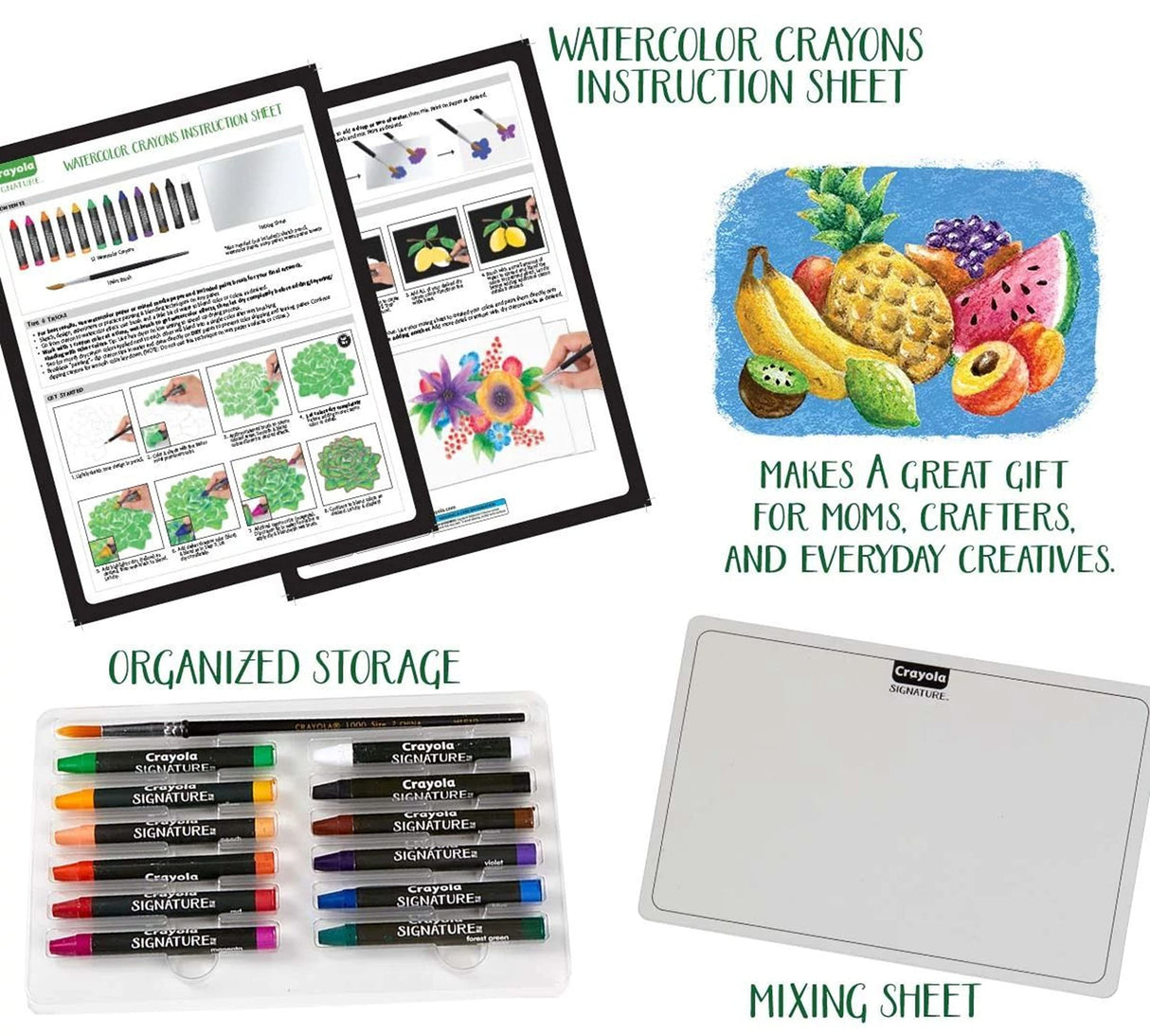 Crayola Signature Premium Watercolor Crayon Sticks & Paintbrush, 12 Count, Gift Crayola