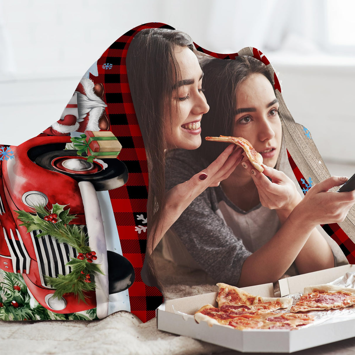 Christmas Blanket, Snowman Blanket for Women, Red Truck Soft Flannel Fleece Throw Blankets for Kids Girls Bed Living Room Couch, 50x60 Inches, Red Holiday Winter Gifts for Boys Men Unibyby