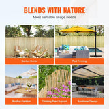 Landgarden Natural Bamboo Slat Screening, Eco-Friendly Privacy Slat Fence, Bamboo Screen Panel Roll for Balcony or as Wind and Sight Protection LANDGARDEN
