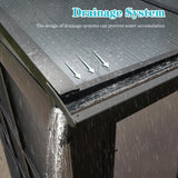 SHPAI 10x12FT Wall Mounted Sunroom, Outdoor Permanent Lean-to Solarium with Detachable Polycarbonate Roof, 2 Lockable Sliding Doors, Aluminum Gazebo Against The Wall Sun Room for Garden Patio Deck SHPAI