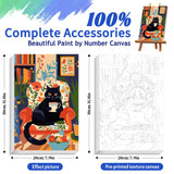 ZTOTZ Paint by Numbers Cat with Frame,Small Paint by Number Kits for Adults Cats,Black Cat Framed Paints- by -Number Kits Canvas 8x12inch for Home Wall Decor(Coffee Kitty) ZTOTZ