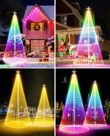 Esfos Led Outdoor Christmas Tree, 20 ft Prelit Christmas Tree, Smart Outside Christmas Tree Light Show App Control with 1512 LED Lights Color Changing Sync APP & Remote Control Christmas Tree Lighting Esfos