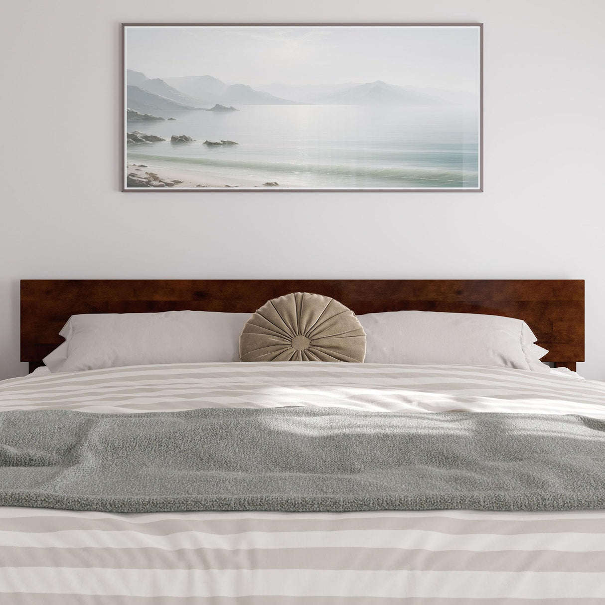 AFI, Wesley King Platform Bed with Panel Footboard & Twin XL Trundle, Walnut AFI