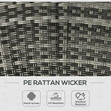 Outsunny 8 Piece Patio Furniture Set with 4 Rattan Sofa Chairs & 4 Tables, Outdoor Conversation Set with Storage & Umbrella Hole for Backyard, Lawn and Pool, Mixed Gray Outsunny