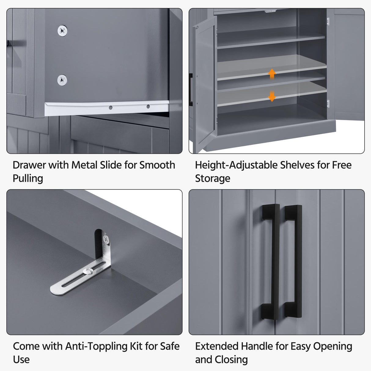 Yaheetech Kitchen Pantry Storage Cabinet with Drawer, 72.5" H Cupboard Pantry Cabinets with Adjustable Shelves and Barn Doors for Dining Room/Living Room, Dark Gray Yaheetech