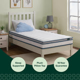 ZINUS 6 Inch Spring Sensation Hybrid Mattress [New Version], Medium Firm Feel, Fiberglass Free, Youth and Guest Bedroom, Mattress in A Box, Twin Zinus