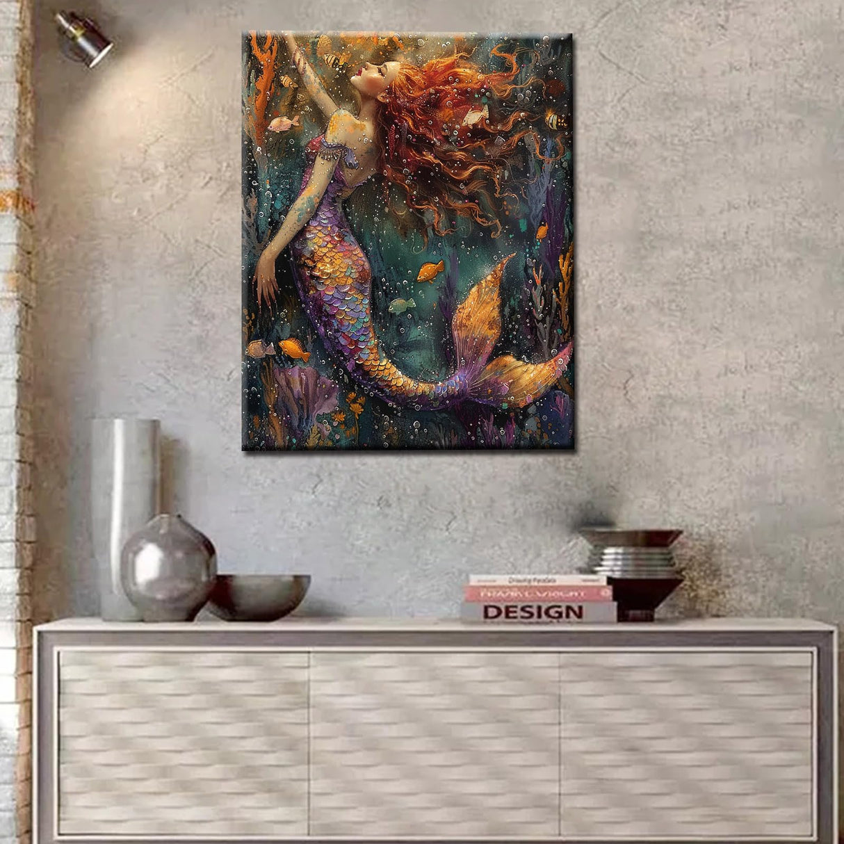 Tucocoo Abstract Mermaid Paint by Numbers for Adultss Beginner Beauty Painting Kits for Adults DIY Acrylic Painting Paint by Numbers Kits on Canvas Home Wall Decor 16x20Inch Frameless Tucocoo
