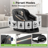 Real Relax 2025 Full Body Massage Chair, Zero Gravity Shiatsu Massage Chair Recliner, Waist and Calf Heating, Foot Massage, Bluetooth, Large Control Screen (Black and Gold) Real Relax