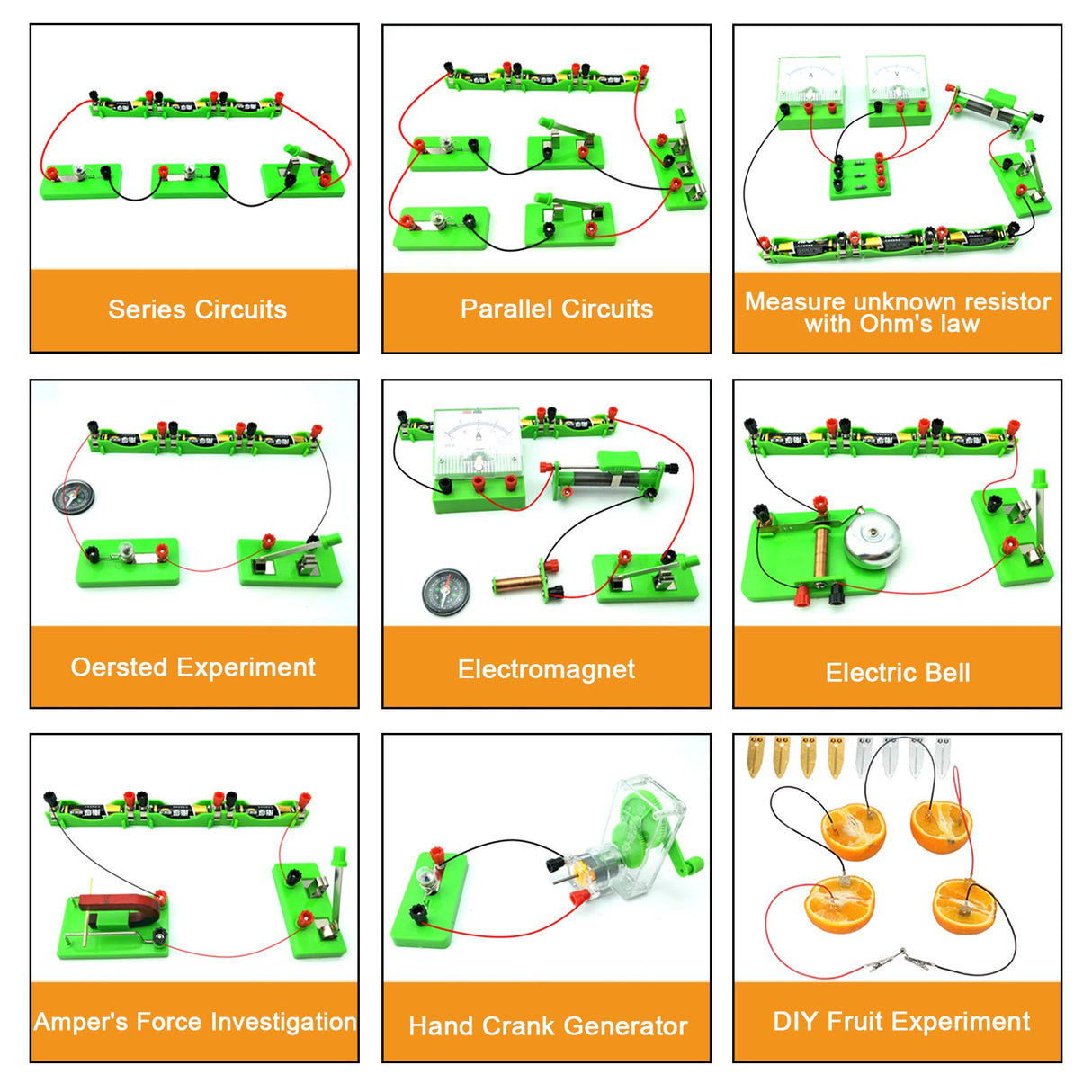 EUDAX School Physics Labs Basic Electricity Discovery Circuit and Magnetism Experiment kits for High School Students Electromagnetism Elementary Electronics EUDAX