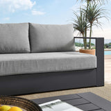 Modway Tahoe Aluminum Outdoor Patio Sofa in Gray Gray Modway