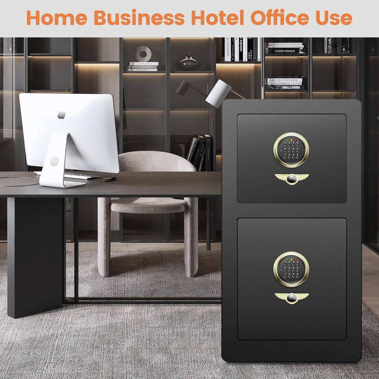 [2025 Upgraded] 8.1 Cu ft Extra Large Home Safe Fireproof Waterproof with [DOUBLE SAFES], Heavy Duty Fireproof Safe Box with [Hidden Lock Box], Fireproof Safe for Home Documents Business Office USE GHJGAGE