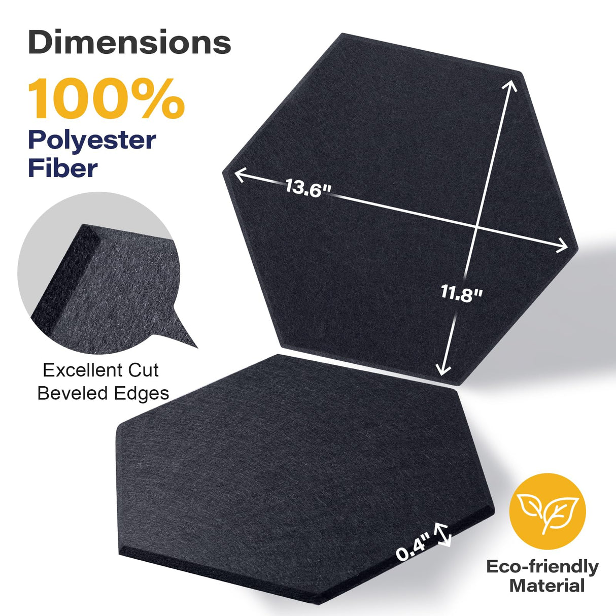 Acoustic Panels, Magrowill 12-Pack Soundproof Wall Panels 14x12x0.4 Inches, High Density Acoustic Panels Sound Absorbing with Self-Adhesive, Hexagon Sound Proof Panels for Walls Magrowill