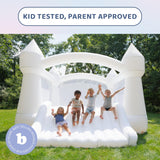 Bounceland Party Castle Daydreamer Cloud Bounce House, 16.4 ft L x 13.1 ft W x 9.3 ft H, Basketball Hoop, UL Strong Blower Included, Trendy Pastel Color, Fun Slide & Bounce Area, Castle Theme for Kids Bounceland