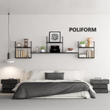 DEMEGA Wall Mounted Bookshelves, 80″ Floating Shelves for Wall, 8-Tier Wooden Hanging Bookshelf, Easy Installation Book Organizer for Home Office, Living Room, and Bedroom DEMEGA