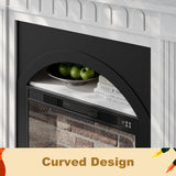 Electric Fireplace with Mantel - 44" Fireplace Mantel, Electric Fireplace TV Stand, Drawer Storage, Remote, 3D LED Flame, Adjustable Heat,Black SOLACE FURNITURE