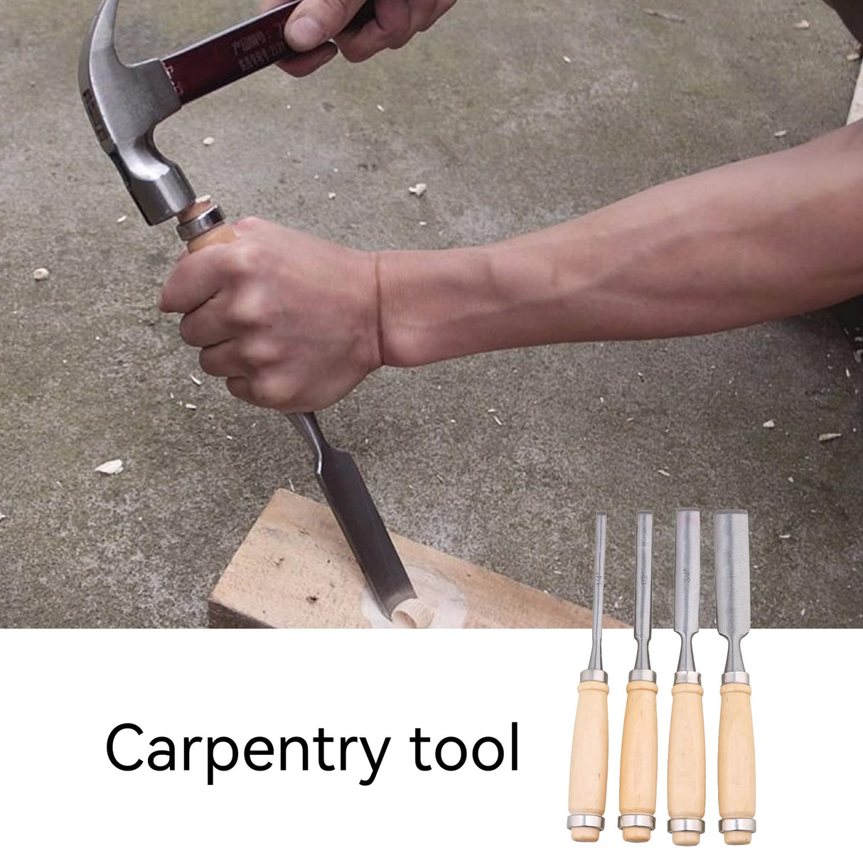 Semicircle Chisel Inner Edge Woodworking Gouge for Carpenter Wood Hand Chisel Tool Pack of 4 Etfbuy